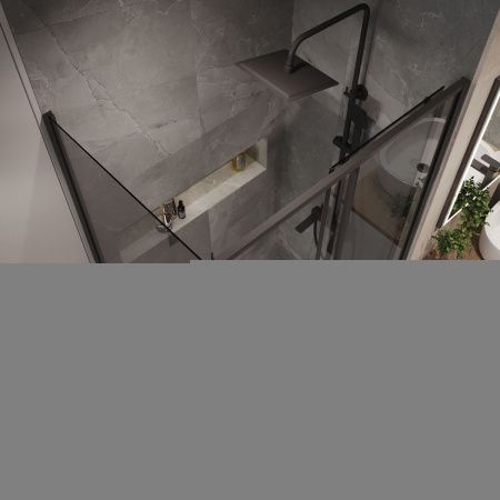 Душевой уголок Niagara Nova NG-85-13TB-TB90-34 130х90 стекло тонированное профиль черный без поддона