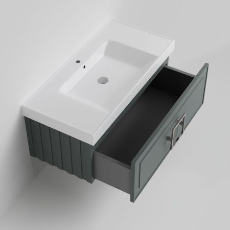 Тумба с раковиной La Fenice CUBO NFNC-01-CUB-G-100-1-100 100х50 подвесная цвет серый