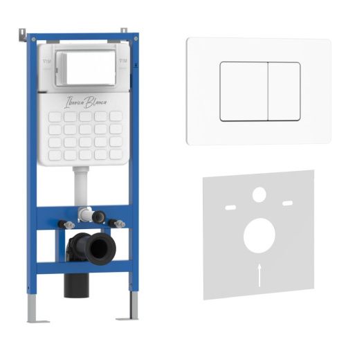 Комплект сантехническая инсталляция с клавишей смыва Iberica Blanca INOX-C IB001.111 - фото 2