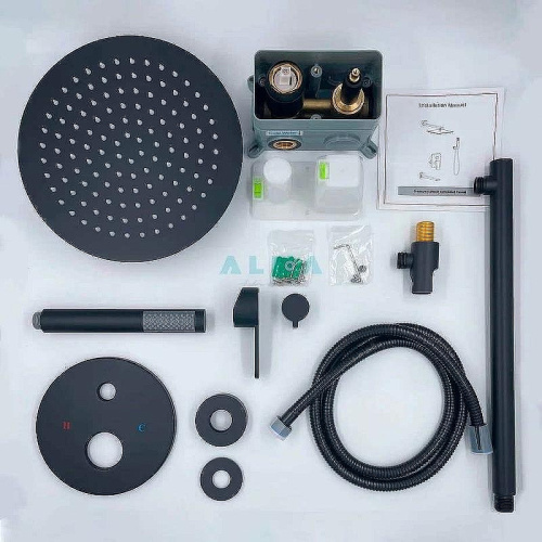 Душевая система ALMAes Sakari TVZ-0890 встраиваемая цвет черный - фото 3