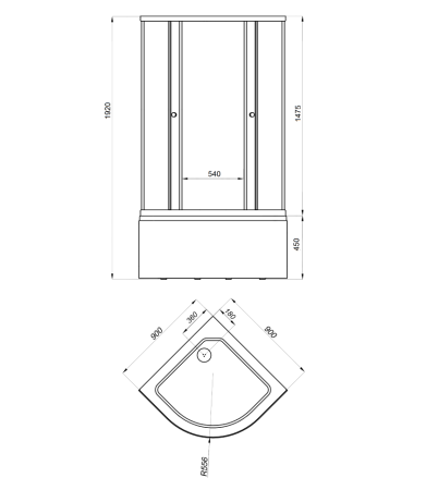 Душевой уголок Тритон Стандарт Щ0000061799 90х90 стекло с рисунком профиль белый с поддоном