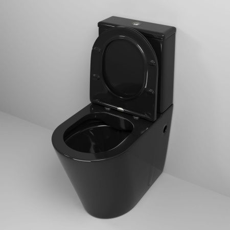 Унитаз напольный с бачком Grossman Color GR-4480BS черный с сиденьем микролифт безободковый каскадный смыв