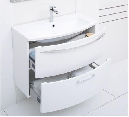 Тумба с раковиной De Aqua Лонг 00167099 90х40 подвесная цвет белый