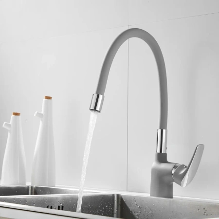 Смеситель для кухни Shevanik S443-9 на мойку серый