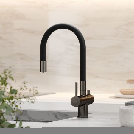 Смеситель для кухни Sancos Lucia SC4004GG на мойку вороненая сталь