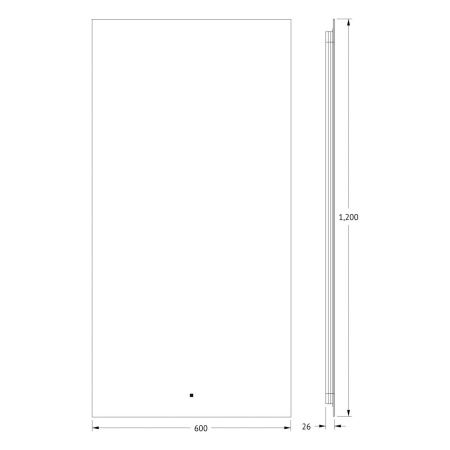 Зеркало с подсветкой Defesto GLOW DF 2518R 60х120 подвесное
