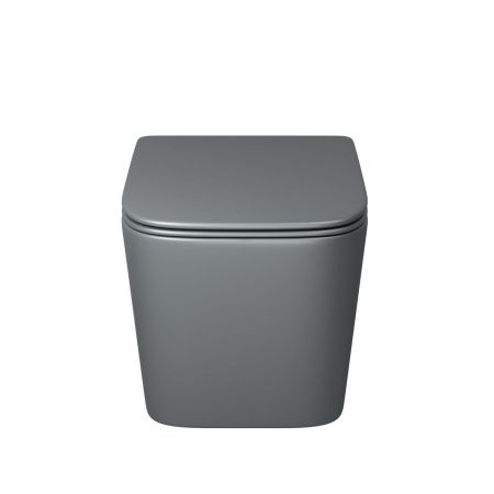 Унитаз подвесной Grossman Торнадо GR-4404GMSQ серый с сиденьем микролифт безободковый смыв торнадо