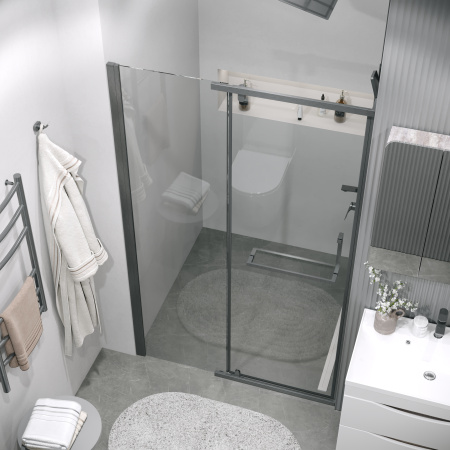 Душевая дверь Grossman Pragma 100.K33.03.120.42.00 120х195 стекло прозрачное профиль графит