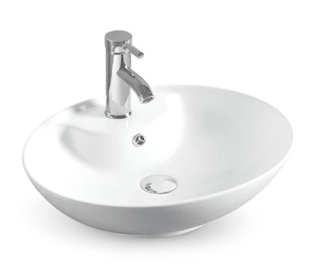 Раковина из санфаянса CeramaLux 78197 51х41 накладная цвет белый 1 отверстие под смеситель