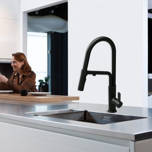 Смеситель для кухни Clever CHEF BLACK 61834 на раковину черный - фото 2