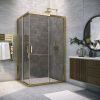 Душевой уголок Vegas-Glass ZA-F TUR+NOVO ZA-F TUR NOVO 95*80 09 07 95х80 стекло тонированное профиль золото без поддона