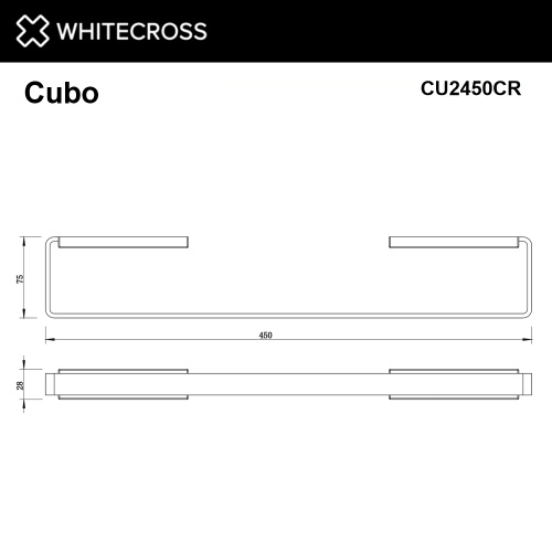 Полотенцедержатель Whitecross Cubo chrome CU2450CR - фото 2