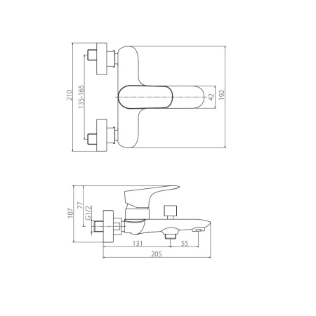 Смеситель для ванны и душа Damixa Palace Grand 461000000 настенный хром без термостата