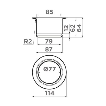 Сменная удлиненная горловина для измельчителя Nagare Slim Omoikiri NA-03-IN 4956715