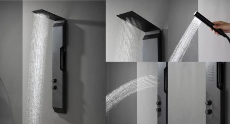 Душевая панель Cerutti SPA CT8987 настенная цвет черный