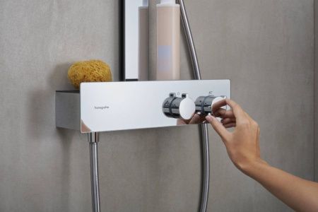 Душевая стойка Hansgrohe Rainfinity Showerpipe 360 26853000 настенная цвет хром с термостатом