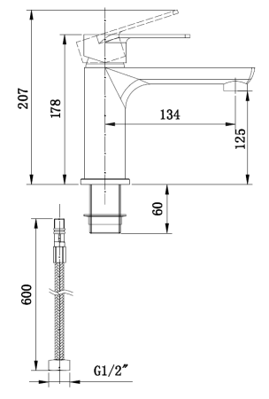 Смеситель BOCH MANN DORIS B BM8598 на раковину черный