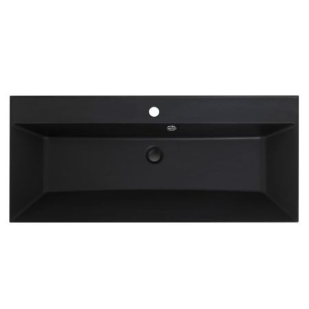 Раковина из искусственного камня BelBagno BB1000/450-LV-ART-AST-NERO 100х50 накладная цвет черный 1 отверстие под смеситель
