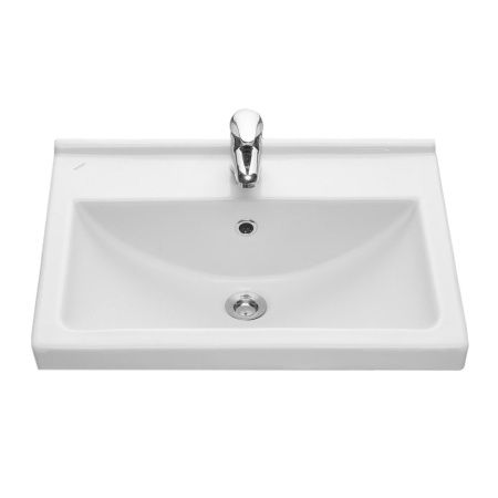 Раковина из сантехнического фарфора Onika Визит 1.3115.3.S00.11B.0 60х40 накладная цвет белый 1 отверстие под смеситель