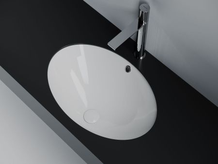 Раковина из сантехнического фарфора Ceramica Nova ERA CN6081 60х40 встраиваемая цвет белый без отверстий под смеситель