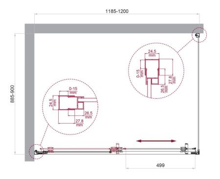 Душевой уголок BelBagno LUCE LUCE-AH-1-120/90-C-Cr 120х90 стекло прозрачное профиль хром без поддона