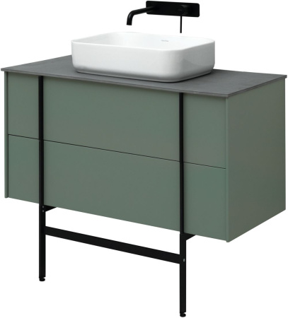 Тумба под раковину Allen Brau Reality 1.32007.CGM 100х46х50 подвесная цвет зеленый/серый