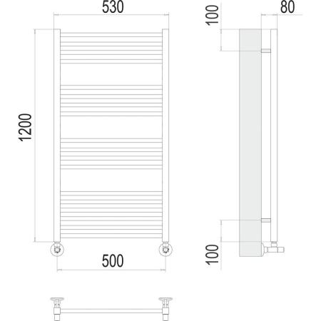 Полотенцесушитель водяной Terminus 4670078530530 55х120 хром