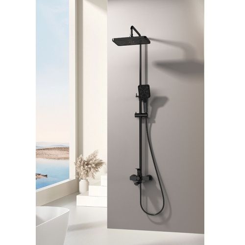 Душевая стойка Splenka S30.24.06 настенная цвет черный - фото 4