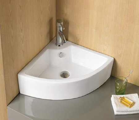 Раковина из санфаянса CeramaLux 9067B 33х33 подвесная цвет белый 1 отверстие под смеситель