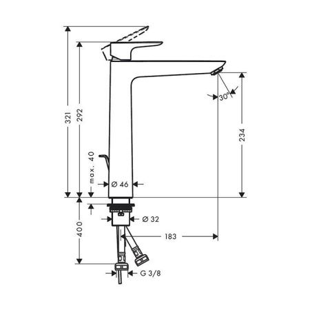 Смеситель Hansgrohe Talis E 71716990 на раковину золото