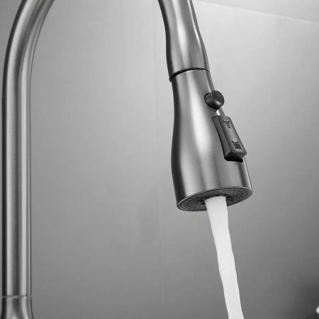 Смеситель для кухни Shevanik S163T на мойку оружейная сталь