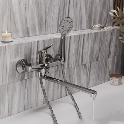 Смеситель для ванны WasserKRAFT Lippe 4500 4502L настенный хром - фото 2