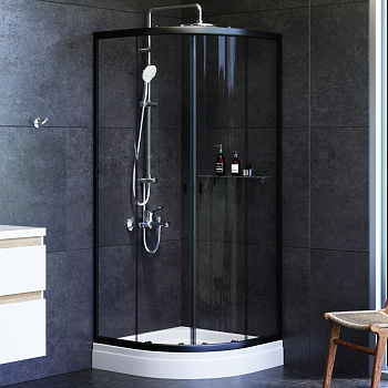 Душевой уголок Am.Pm X-Joy W88G-205-080BT64 80х80 стекло прозрачное профиль черный без поддона