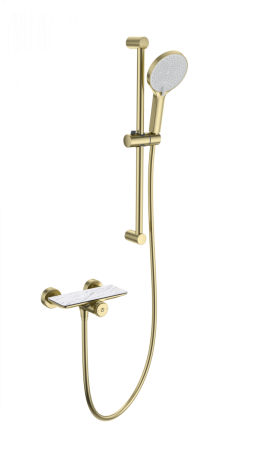 Душевой гарнитур со смесителем Wonzon & Woghand WW-B2052-A-BG настенный золото