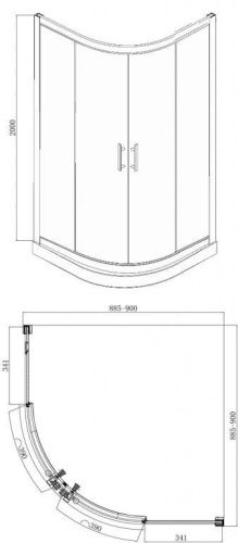 Душевой уголок Bravat Stream BS090.1203S 90х90 стекло прозрачное профиль хром без поддона - фото 3