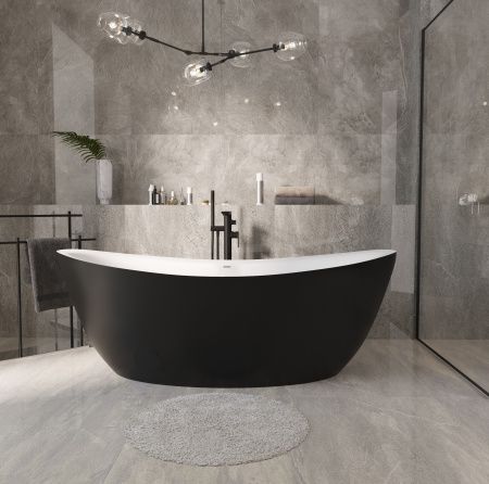 Ванна акриловая Grossman Galaxy GR-1402MB 180х85 отдельностоящая овальная с каркасом