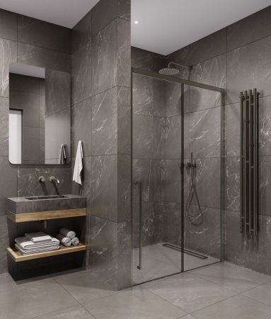 Душевая дверь Timo T51L 150х200 стекло прозрачное профиль никель