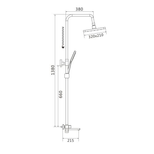 Душевая стойка Shevanik S9936G настенная цвет золотой сатин - фото 3