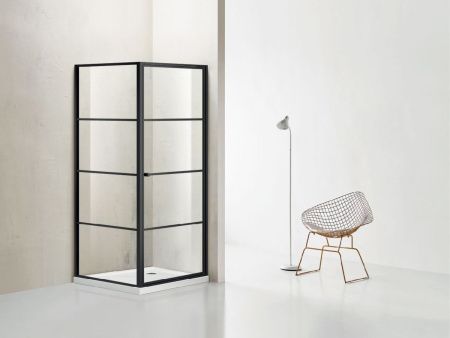 Душевой уголок Azario Richmond AZ-NAG1221 900 BLACK 90х90 стекло прозрачное профиль черный без поддона