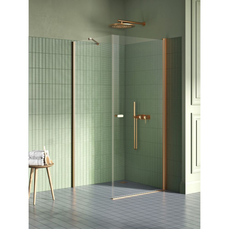 Душевой уголок New Trendy NEW SOLEO Copper brushed K-2285-WP 110х70 стекло прозрачное профиль медь брашированная без поддона