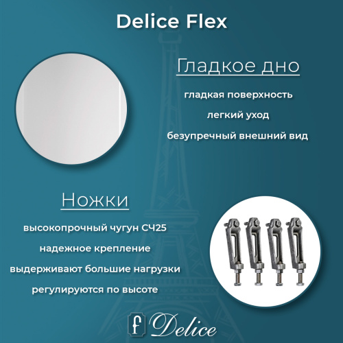 Ванна чугунная Delice Flex DLR230632 180х85 пристенная прямоугольная без ножек - фото 5