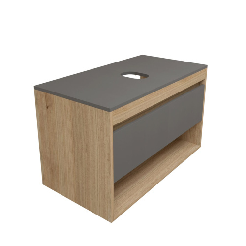 Тумба под раковину Teymi Ritta T60532 85х45х52 подвесная цвет дуб/графит - фото 5