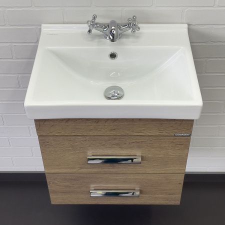 Тумба с раковиной Comforty Никосия 00-00018026CF 50х40 подвесная цвет коричневый