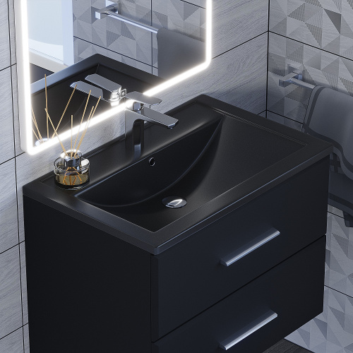 Раковина Uperwood Foster Quartz 70 см 291030035 полувстраиваемая цвет черный - фото 3