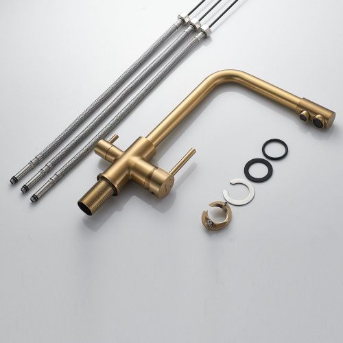 Смеситель для кухни Shevanik S328G на мойку золотой сатин - фото 4