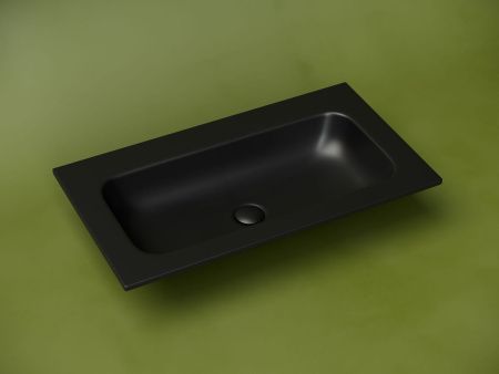 Раковина из сантехнического фарфора Ceramica Nova GRACE CN7012MBwx 80х50 накладная цвет черный без отверстий под смеситель