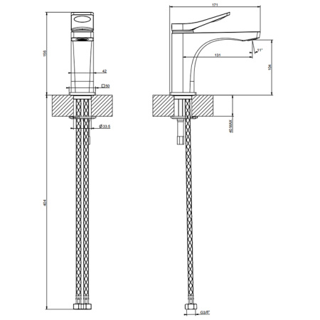 Смеситель Gessi Rilievo 59006#299 на раковину черный
