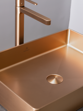 Раковина из нержавеющей стали AltroBagno Astro AltroBagnoAstro001019RaSp 50х40 накладная цвет медь
