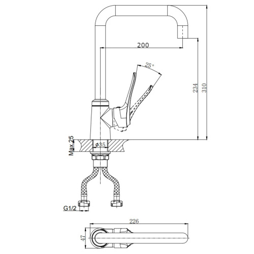 Смеситель для кухни Rush Jawa JA0735-23 на мойку хром - фото 2