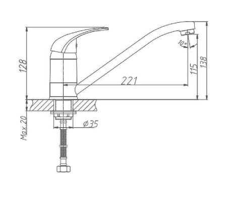 Смеситель для кухни Haiba HB03 HB4903 на мойку хром